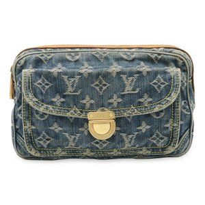 LOUIS VUITTON Monogram Denim Bum Bag, Waist Body Shoulder Blue, M95347